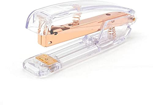 AMYSTY Tacker Heftgerät Rose Gold Hefter Edition Metall Manuelle Hefter Enthalten100 Heftklammern Bürozubehör Schul Briefpapierbedarf Tacker für Schreibtisch