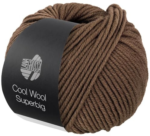 LANA GROSSA Meilenweit Superbig | Pure extrafeine Merinowolle, waschmaschinenfest und filzfrei | Handstrickgarn aus 100% Schurwolle (extrafine) | 50g Wolle zum Stricken% Häkeln | 80m Garn FB 42