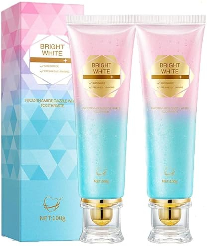 Radiant Whitening Zahnpasta, Nicotinamid Whitening Zahnpasta 100g - Niacinamid-Zahnpasta für Tiefenreinigung, Zahnschmelzreparatur und intensive Aufhellung, frischen Atem & Mundgeruch (2)