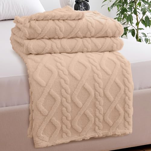Kuscheldecke Flauschig, Fleecedecke & Wolldecke 150 x 200 cm, Flauschdecke, Warme Plüsch Blanket Weiche Sofadecke Couchdecke für Zimmer Deko, Decke Couch, Geschenk für Mama, Frauen und Freundin, Khaki