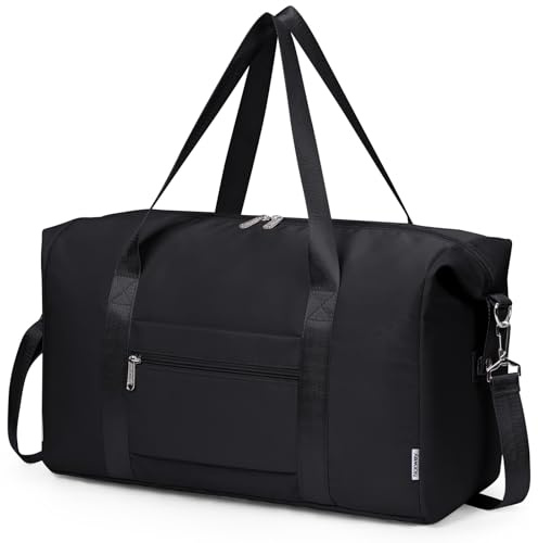 Narwey Ryanair handbagage 40 x 20 x 25 & litet handbagage väska flygplan resväska dam weekend klinikväska födelse sportväska dam, svart, 44 x 30 x 19 cm