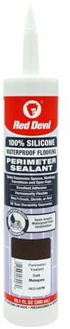 Red Devil 082570 100% Silicone Waterproof Flooring Perimeter Sealant, 10.1 oz., Dark Mahogany, 1 Pack