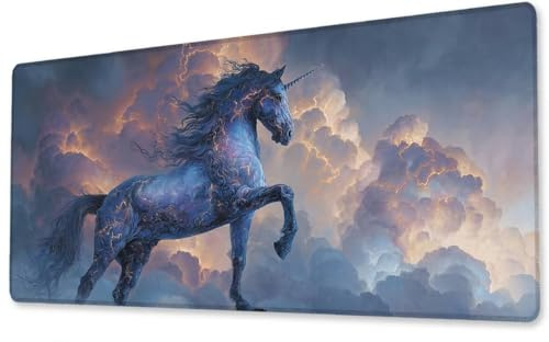Tapis de Souris Le Nuage Blanc Gaming Mouse Pad Grand Extended XXL 900x500 Tapis de Bureau Surface Lisse avec Base en Caoutchouc Imperméable et Antidérapante Mousepad pour Bureau,Ordinateur zj-468