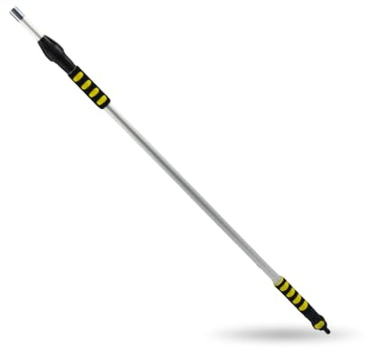 CVS Telescopic Water-Fed Extension Rod with Ergonomic Rubber Grips, Built-in Hose Connector & On/Off Switch — Quick-Mount for Compatible Car Wash Brushes, Windows, Conservatories & Solar Panels (POLE)