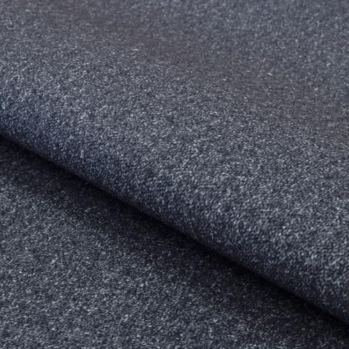 Fabreco WOOLLY Polsterstoff Meterware, 5 M x 140 cm breit, Gewicht 330 g/m2, Wolle-Optik, für Vorhänge, schwere Gardinen oder Möbelstoff für Sofakissen, Polsterbezüge - Anthrazit 97