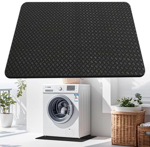 Alfombrilla antivibración de silicona para lavadoras, 60 x 60 cm, antideslizante de doble cara, alfombrilla para lavadora, nevera, resistente al agua, para secadora, lavadora y frigorífico
