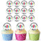 AK Giftshop Colourful Runners 24 Personalised Edible Cupcake Toppers/Birthday Cake Decorations - Easy Precut Circles