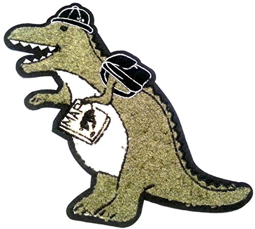 B2SEE Dinosaurier Aufnäher Bügelbild Aufbügler Iron on Patches Applikation groß Kinder EIN Dino geht nach Panama 24 cm