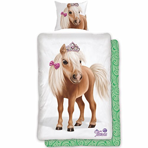 Skybrands Renforcé Bettwäsche Tiaras Animal Club Pferd 135x200cm 80x80