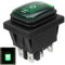 EsportsMJJ Commutateur À Bascule 16A 250V 3 Positions 6 Broches Interrupteur À Bascule Étanche avec Lampe - Vert