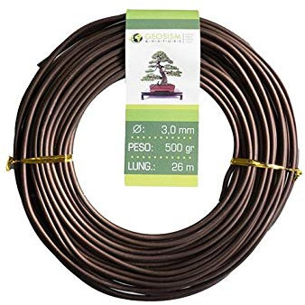 Filo di Alluminio ramato (Alluminio-ramato) Geotools 3,0 mm per Bonsai, 500 gr, 26 m