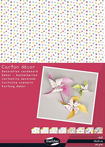 Clairefontaine 354597C Pack mit 40 Blatt Dekorkarton, 25 x 35cm, 160g, ideal für Bastelprojekte, 1 Pack, Doodling