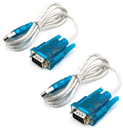Hailege 2pcs CH340 USB a RS232 USB a USB en serie a 9P DB9 Cable COM Port Cable Convertir