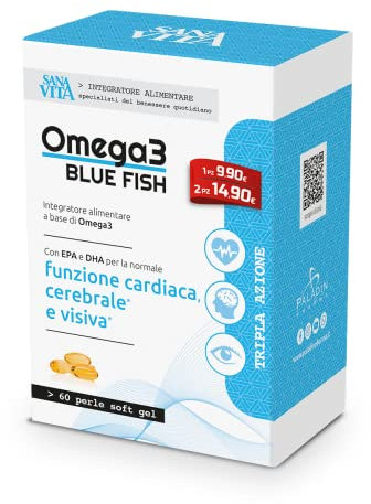 Sanavita Omega3 Bluefish Integratore Alimentare, 60 perle