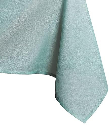 AmeliaHome Tischdecke 130x130 cm Tischtuch Tafeldecke Fleckschutz Lotuseffekt Abwaschbar Wasserabweisend Glänzend Glatt Empire Minze
