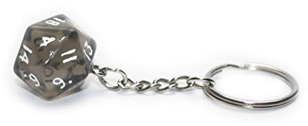 Unbekannt Schlüsselanhänger Würfel-Dice: W20 - transparent - Rollenspiel - Tabletop - RPG (Grau (Rauch))