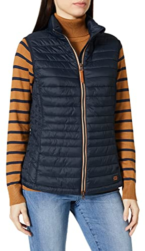 camel active Damen kurze leichte Steppweste mit elastischen Bündchen Dunkelblau, womenswear-38