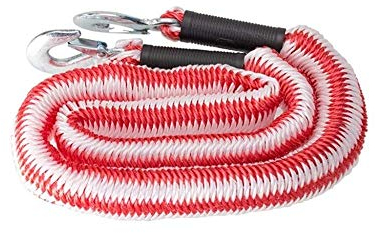 WLOWS Sangle De Remorquage élastique Sangle De Récupération Robuste 1 5-4 M 11023 LB (5 Tonnes) Sangle De Treuil De Corde De Résistance à La Rupture avec 2 Crochets pour L'urgence De La Voiture