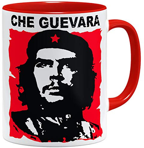 OM3® Rebel-Che-Guevara Kaffee-Tasse - Keramik Becher - 11oz 325ml - Beidseitig Bedruckt - Rot