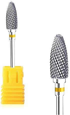 Natury Nails Fresa de Carburo de Tungsteno para Torno de uñas. Manicura, Pedicura, Esmaltes, Uñas Acrílicas y Uñas de Gel. Broca para Torno forma maiz/balón (Grano Super Fino)