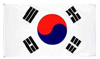 Stormflag Korea Flagges (90cmx150cm) Polyester Pongee 90g mit Ösen mit Doppelnadel genäht.