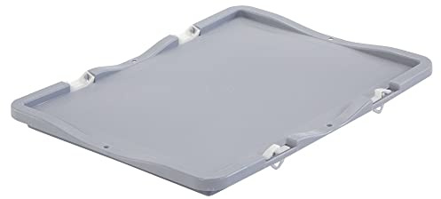 Karton EU Scharnierdeckel für Euroboxen 40x30 cm grau lebensmittelecht Transportbox Lagerbox Behälter Lagerkiste Stapelbox