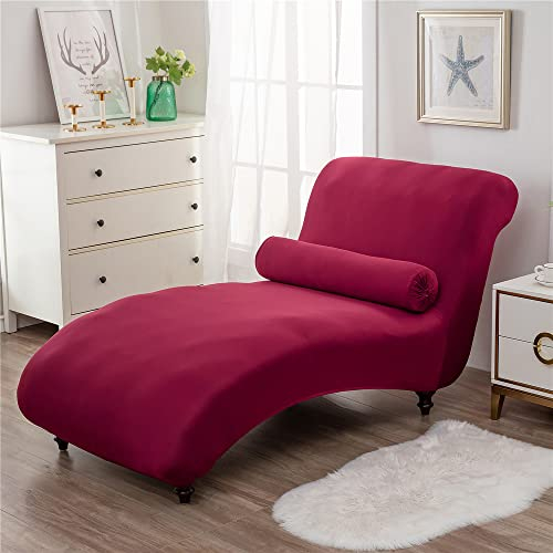 Surwin Chaiselongue Schonbezüge, Ohne Armlehne Liegesessel Stuhlbezug Stretch Modern Relaxliege Schonbezug für Wohnzimmer, Schlafzimmer, Lounge (1PC,rot)