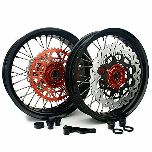 TARAZON 17 Supermoto Felgen Radsatz Räder Bremsscheiben Kettanrad Wheels für 125-525 SX XC SXF SXS EXC F