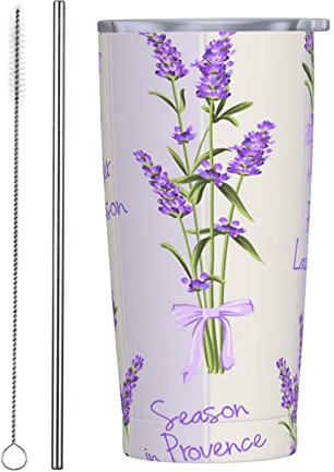 ANGYANG Lavender Season Aroma Charming 20 Oz Vakuum-Reisebecher Isolierte Wasserflaschen Edelstahl Tumbler Kaffeetasse mit Deckel