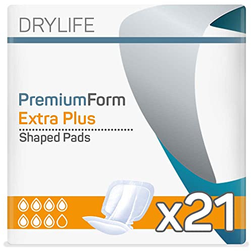 Drylife Premium Form Unisex Incontinence Shaped Pads Dry Feel Technology, Anti-Leakage Cuffs, Odour Control & 100 Percent Breathable Cotton Material