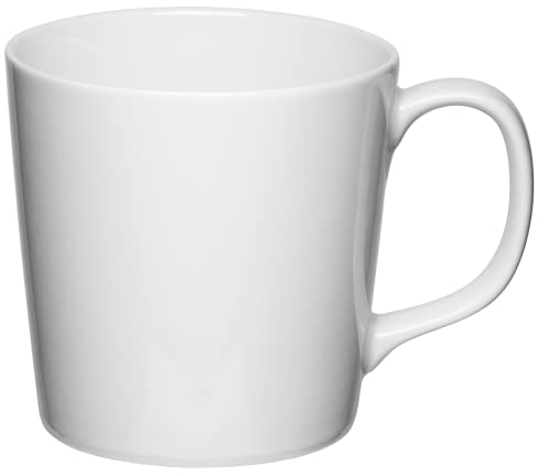Mahlwerck Kaffeepott, große moderne Kaffeetasse mit Henkel, Premium Porzellan, hochlänzende Oberfläche, handveredelt, Pearl White, weiß, 500 ml
