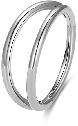 G23 Titan Nasenringe für empfindliche Haut, 16G Septum Clicker Nasenring, Teardrop Double Triple Nasenring (6, Doule)