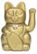 Gato de la Suerte chino - Lucky Cat - Maneki Neko. ORO, L (12x9x18cm)