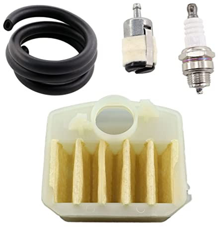 MCHNIC Filtre à air avec tuyau de carburant, bougie d'allumage, filtre à essence pour tronçonneuse Husqvarna 340 345 346 XP 350 351 353