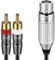 J&D Cable de 2 RCA Macho a XLR Hembra, Adaptador de Cable de Interconexión Estéreo de Parche con Divisor en Y de 2 RCA a XLR Desbalanceado con Carcasa de PVC para Altavoz, Mic Mezclador AMP, 1,8 m