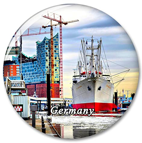 Kühlschrankmagnet Deutschland Hamburg Hafen Kühlschrankmagnet Dekorativer Magnet Aufkleber Reise Souvenir Sammlung Touristenstadt Geschenk Whiteboard Küche
