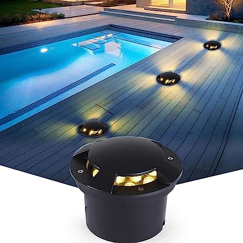 Spot Encastrable LED Exterieur - Lampe Jardin Enterré, Projecteur Extérieur Étanche IP65, Forteresse D'éclairage De Chemin De Feu Latéral Basse Tension 24V, Pour Terrasse, Piscine, Chemin ( Color : Wa