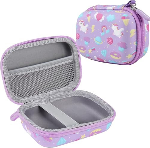 Leayjeen Kameratasche für Kinder, kompatibel mit ASTGMI/Faburo/ZStarlite/Hangrui/Gofunly/ONLYFUN/Gavgroom/BaFuland, ideale Geschenke für Kinder von 3-12 Jahren (nur Hülle) Lila, Einhorn Lila,