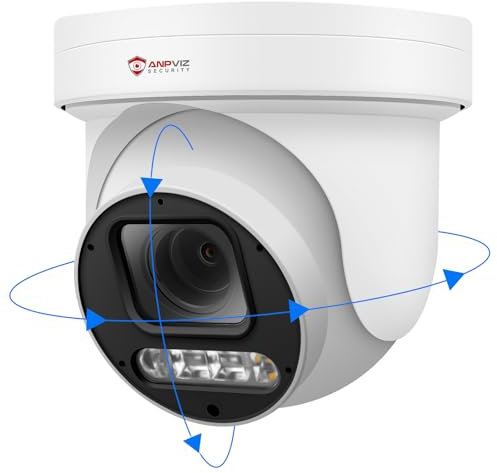 Anpviz 6MP PoE PTZ Camera Outdoor, 5X Optical Zoom 2.7~13.5mm Lens, Pan Tilt Zoom IP Security Camera with Human Vehicle Detection, Spotlight&Sound Alarm, SD Card Slot, IP66, NDAA Compliant (U Series)