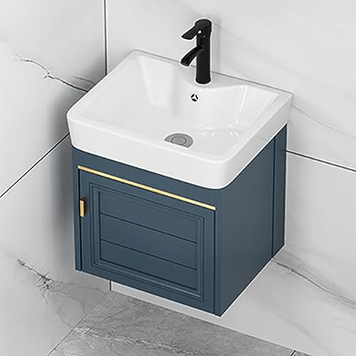 Waschbecken mit Unterschrank,Keramik Waschschale Waschtisch,Waschtischunterschrank Gäste WC Spülbecken,Spüle mit Armatur,Handwaschbecken für Designvolle Küche Badezimmer Set Möbel (Size : 44x36x48cm/