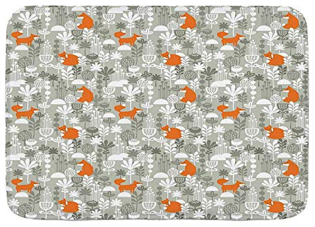 Badematte 40x60cm, Waldtiere In Der Blumenfeld Kindergarten Cartoon Schlaffauna Fußmatte Außen Modernen Haustür Küchentürteppich rutschfeste Garten Schmutzfangmatte