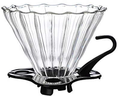 Imbuto per caffè con Gocciolatore in Vetro con Design Unico a Onde a Spirale, Facile da Usare, Leggero e Portatile vestibilità Universale (Bianco)