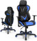 CASART Ergonomic Gaming Chair, High-Back Racing Chair Video Game Chair with Lumbar Support, Adjustable Backrest & Armrests, Swiveling Computer Desk Chair for Home Office (Mesh Backrest, Blue+Black)