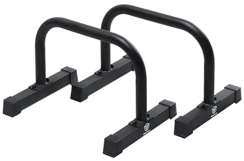 Eric Flag Parallettes - Push Up Bars/Liegestützgriffe, Abgerundete Parallettes Calisthenics Stahl Rutschfeste - Calisthenics Equipment für Gym, Krafttraining - Handstand Griffe für In- und Outdoor