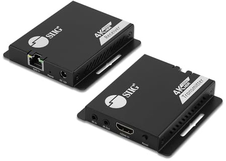 SIIG 4K 120Hz HDMI Extender über CAT6/7 - bis zu 40.2 m (40M), 4K @ 120Hz, Dual IR, 32Gbps, HDR10, HDCP 2.3, DSC 1.2a, EDID, Near Zero Latency (CE-H27L11-S1)