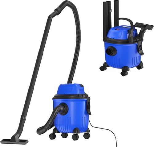 ANSIMIDA 15L Nass-Trocken-Staubsauger Leichtgewichtiger, leistungsstarker Sauger mit Gebläsefunktion, 1,5m Flexibler Schlauch und Zubehör für Hundehaare, Garage, Auto, Haus & Werkstatt