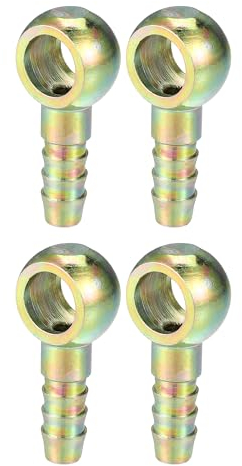 Hihaha Banjo Bolt Hose Barb Fitting/Inner Brake Fuel Line Fitting Adapter for Car Motorcycle/Durable Metal 12mm ID 10mm OD / 4 Pcs Bronze Tone