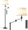 CRLL Stehlampe für Wohnzimmer, 12W Stehlampen mit Beweglichem Arm, Fernbedienung & Fußschalter, 3000k-6000k Dimmbare LED Leselampe mit Nachtlichtmodus & Timer, Hohe Stehleuchte für Schlafzimmer, Büro