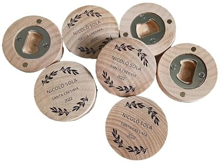 Custom Text Wooden Bottle Opener,Round Shape,Coaster Fridge Magnet Decoration,Beer Bottle Opener,Custom Logo,Personalised Bottle Opener Wedding Favours,Picture,5Pcs