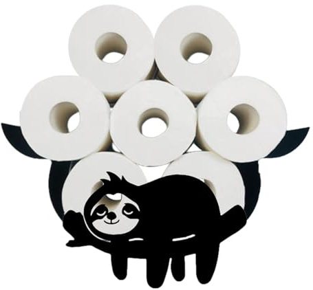 Toilettenpapierhalter Faultier, Wand Papierhalter Rollenhalter, Metall WC Rollenhalter,Klopapierhalter Lustig, WC Ersatzrollenhalter, Badezimmer-Wandmontage,Toilettenrollenhalter Ohne Bohren